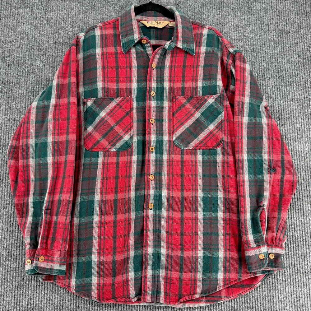 Vintage Big Mac flannel shirt USA made distressed workwear grunge XL‎ Tall